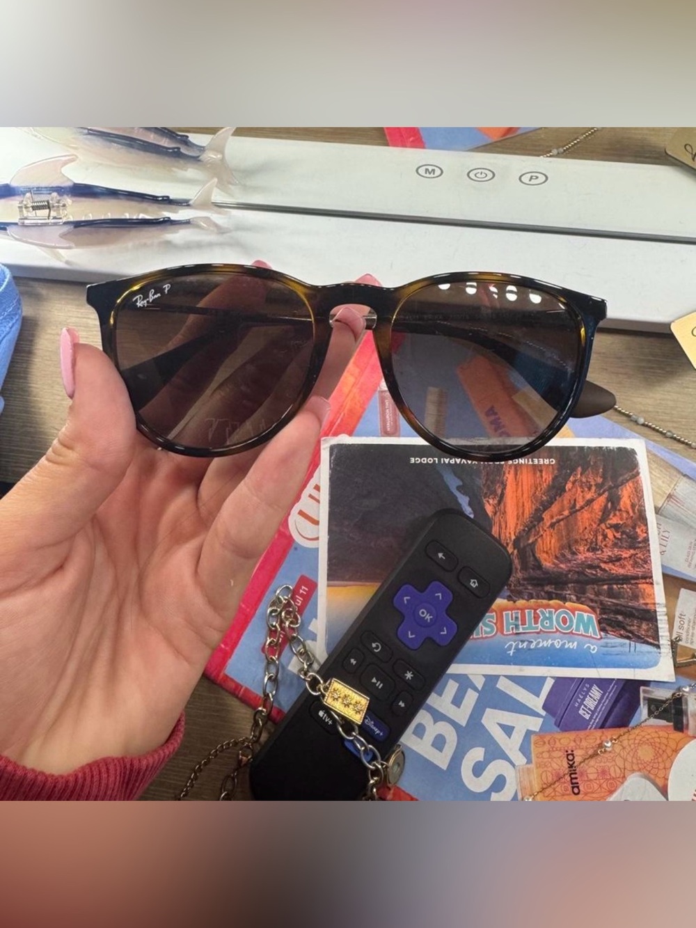 Ray-Ban Tortoiseshell Frame Sunglasses with Brown Lenses